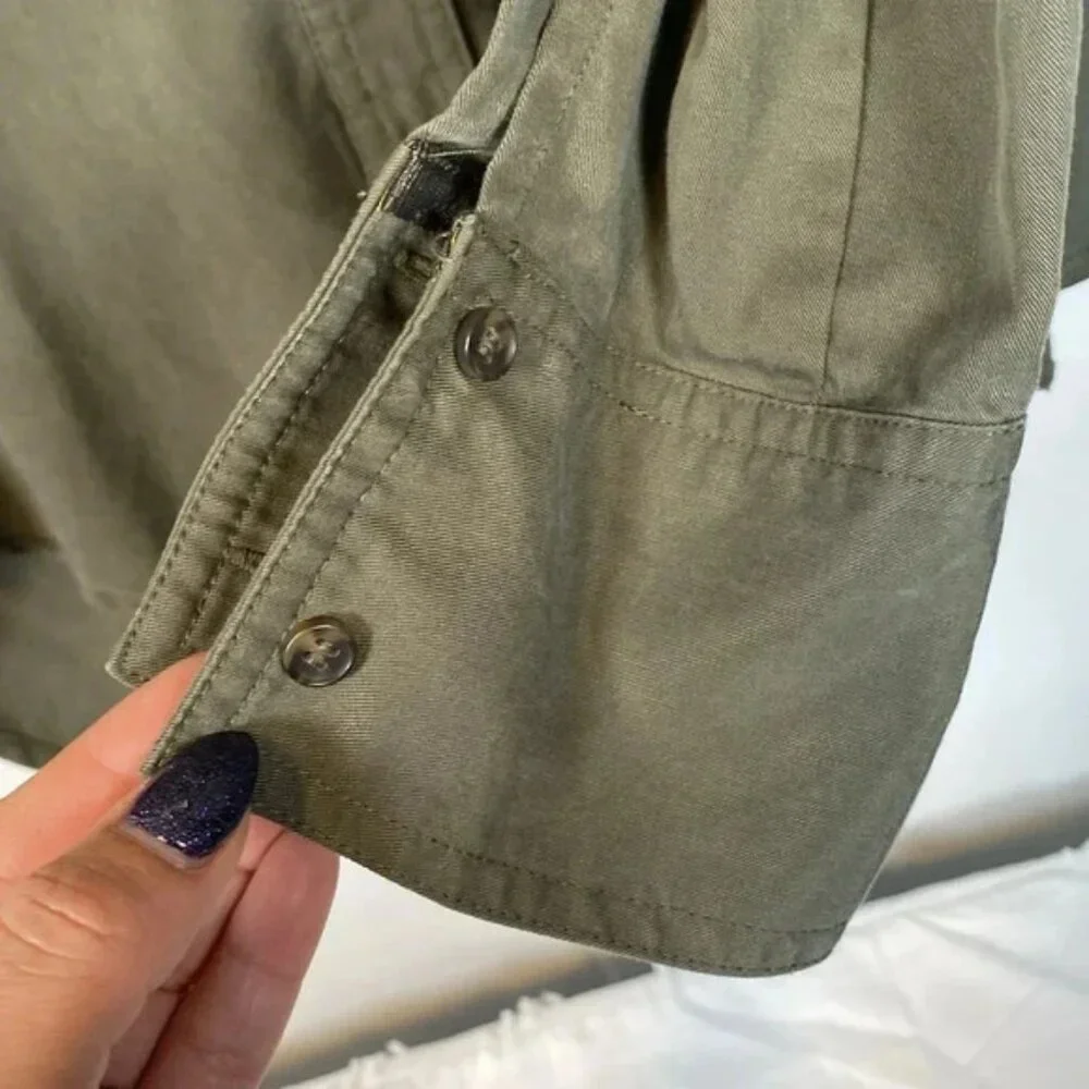 Free PeopleDark army Green button down shirtsmall - Picture 6 of 7